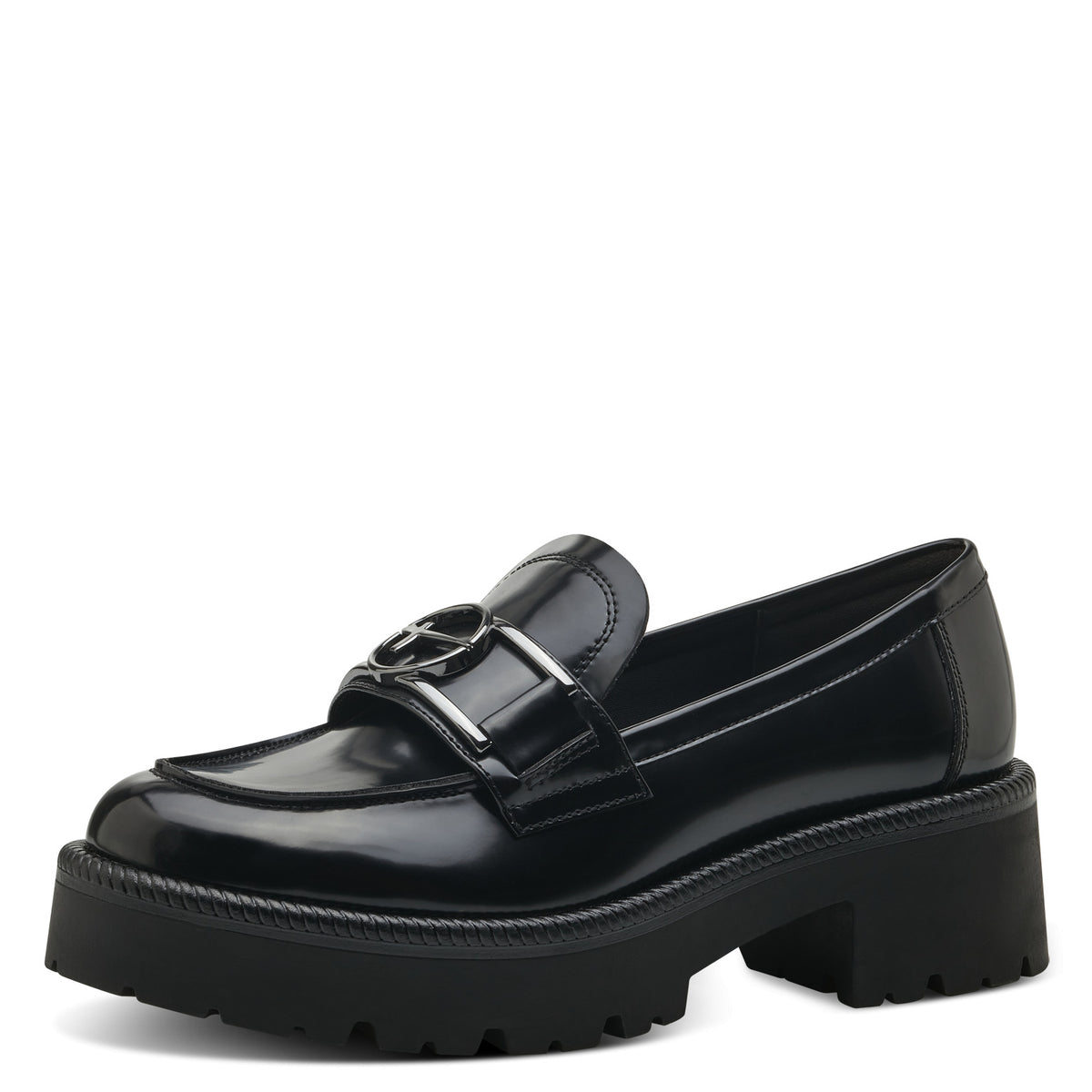 Tamaris Chunky Loafer Black Cinders Shoe Heaven