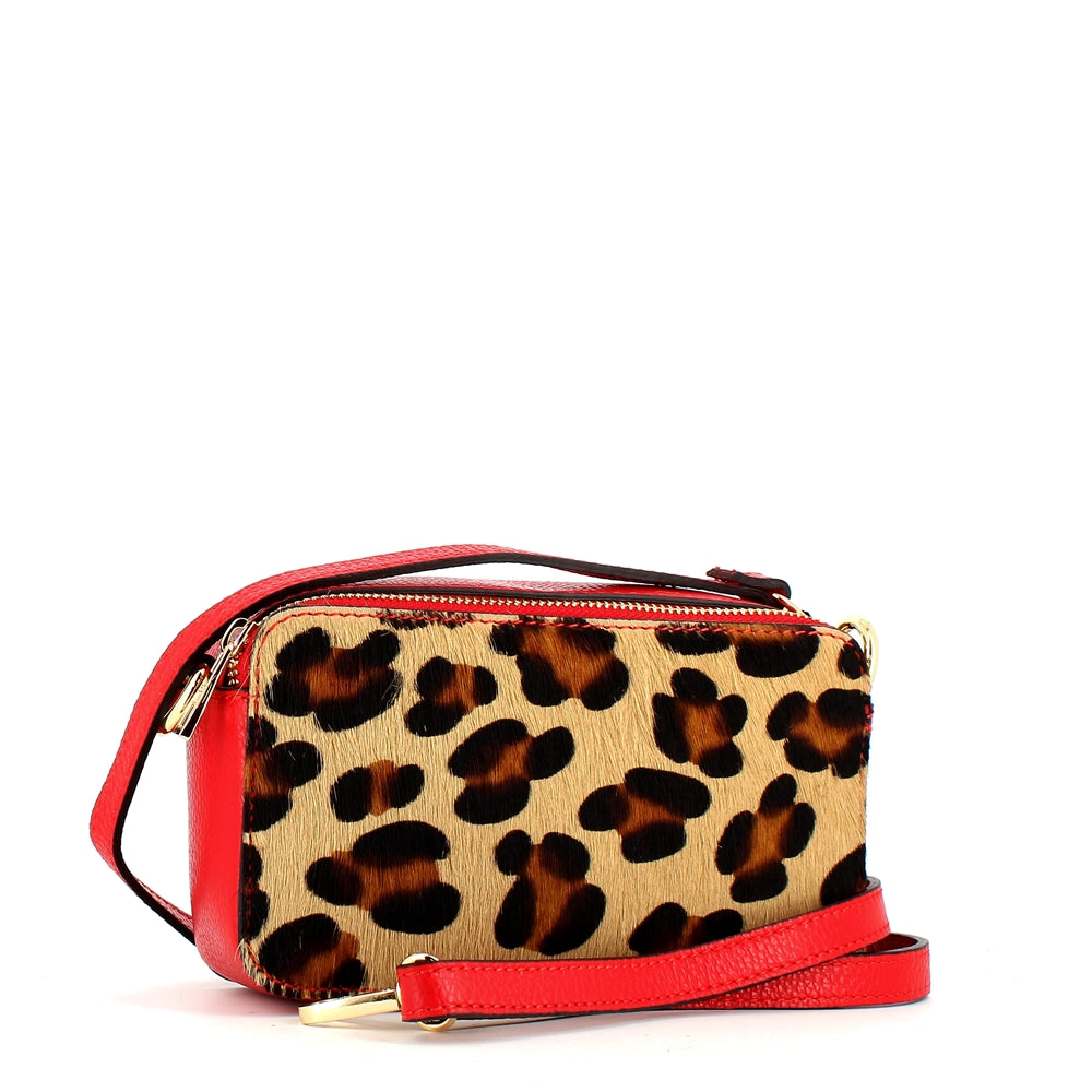 Red leopard print online purse