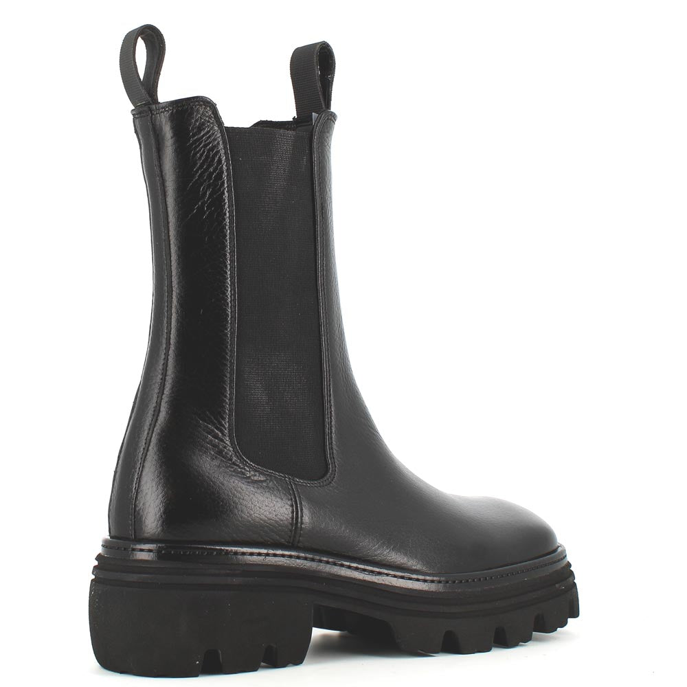 Cinders Edit Long Chelsea Boot Black Leather Cinders Shoe Heaven