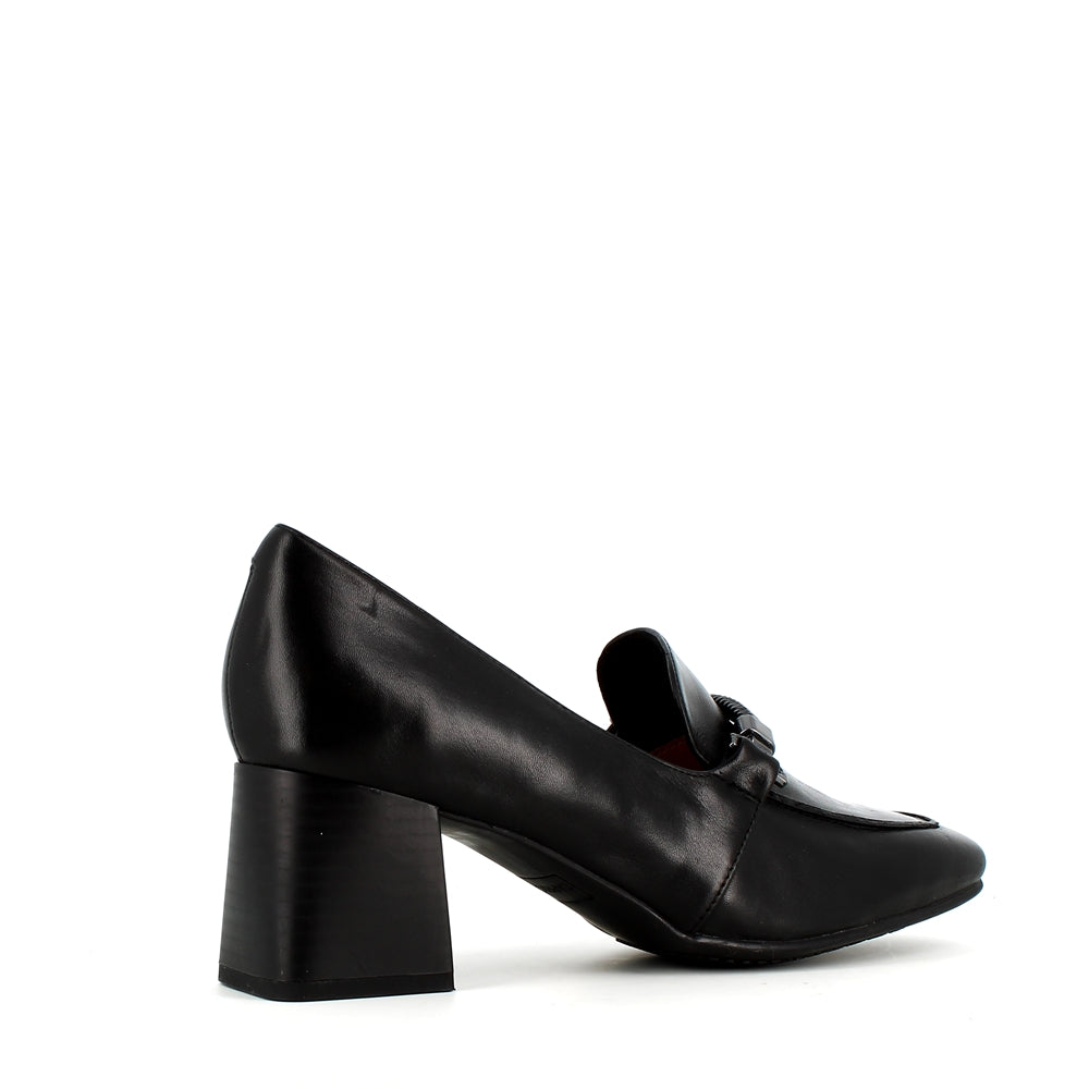 Caprice Block Heel Shoe Black Cinders Shoe Heaven