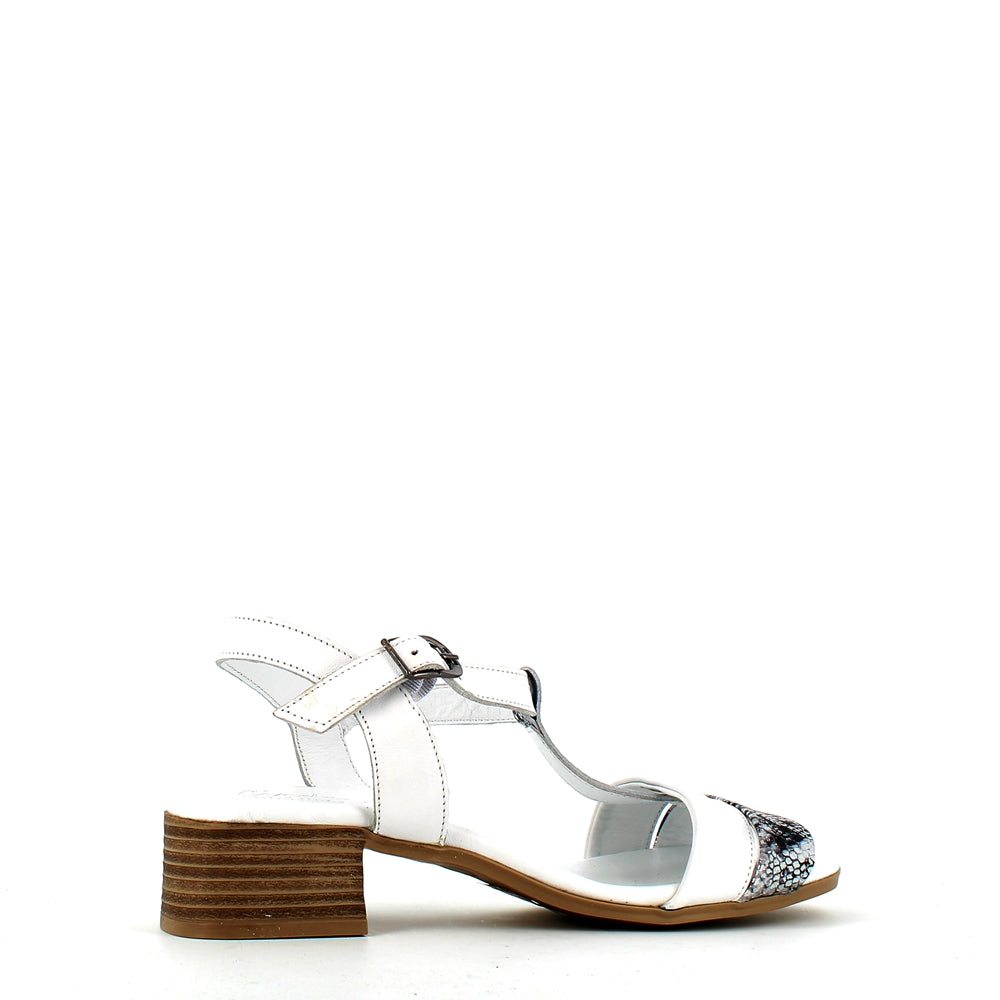 Cinders Edit TBar Sandal White Silver Cinders Shoe Heaven