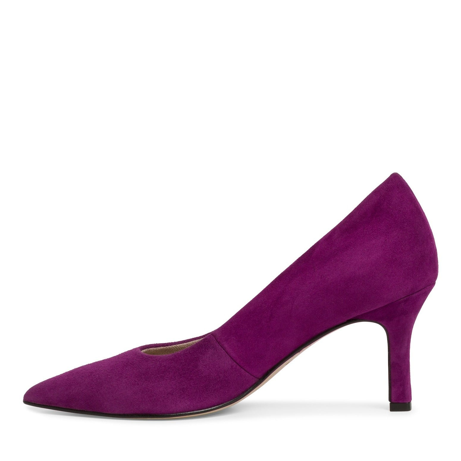 Tamaris Classic Mid Heel Stiletto Purple Suede