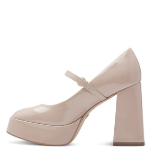 Tamaris Platform Mary Jane Nude Patent