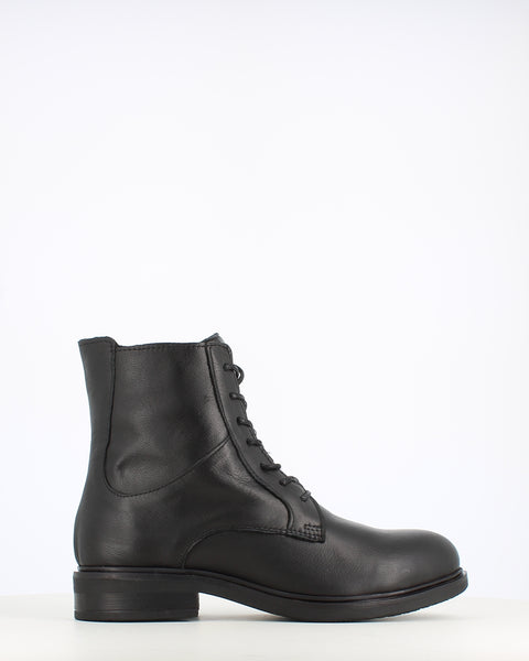 Cinders Edit Laced Leather Ankle Boot Black