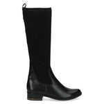 Caprice Leather & Stretch Knee High Black