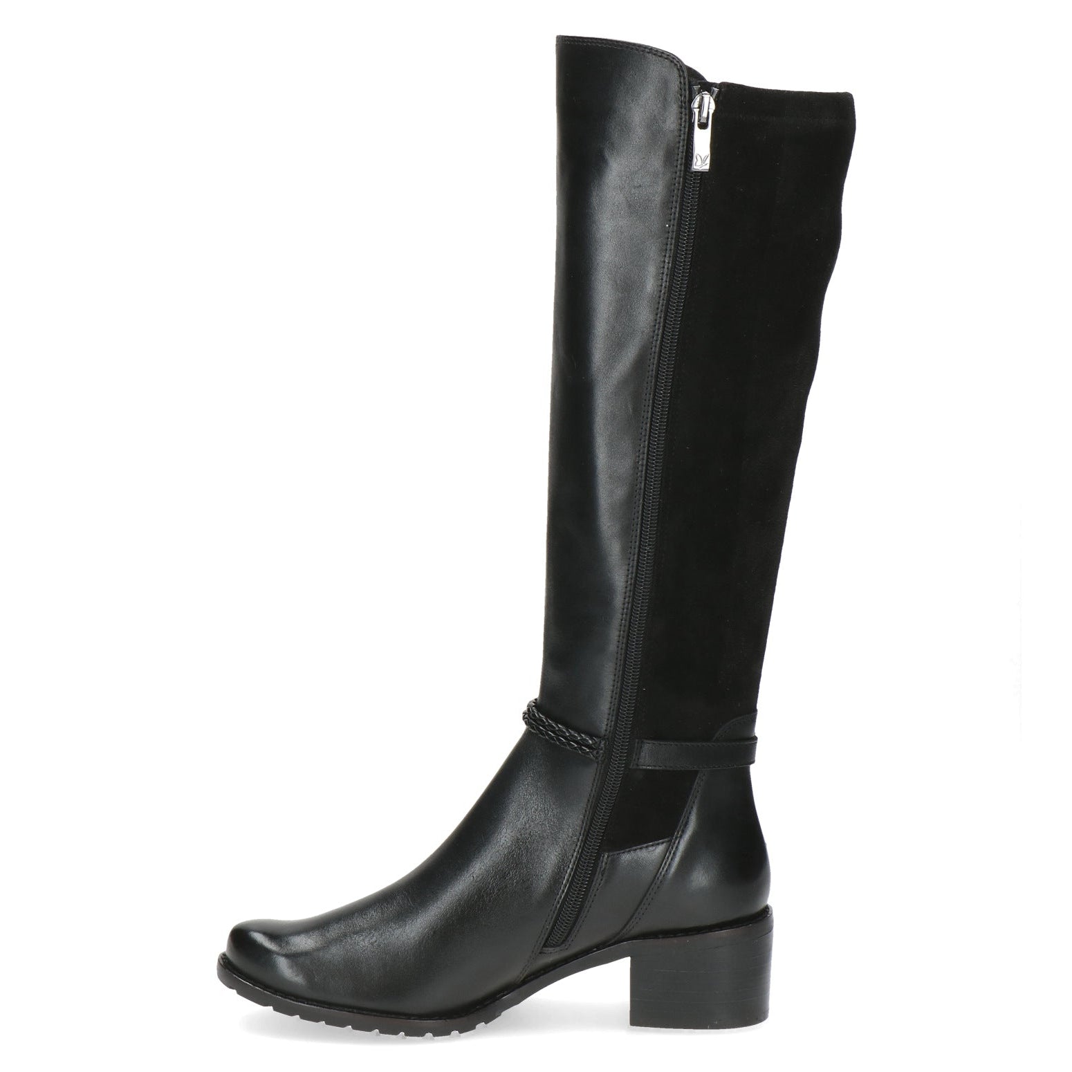 Caprice Leather Knee High Black Comb