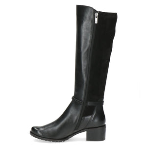 Caprice Leather Knee High Black Comb
