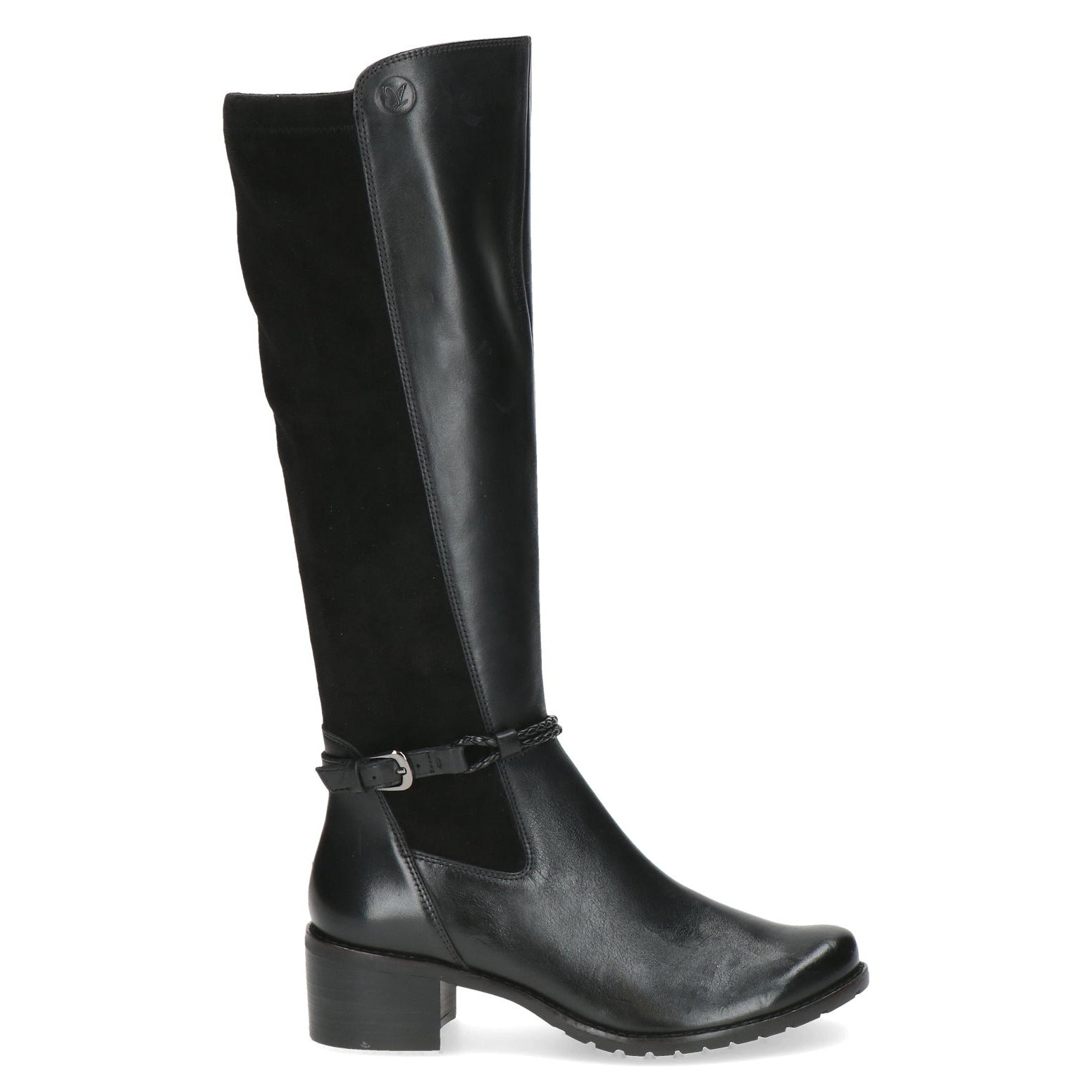 Caprice Leather Knee High Black Comb