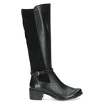 Caprice Leather Knee High Black Comb