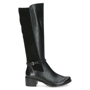 Caprice Leather Knee High Black Comb