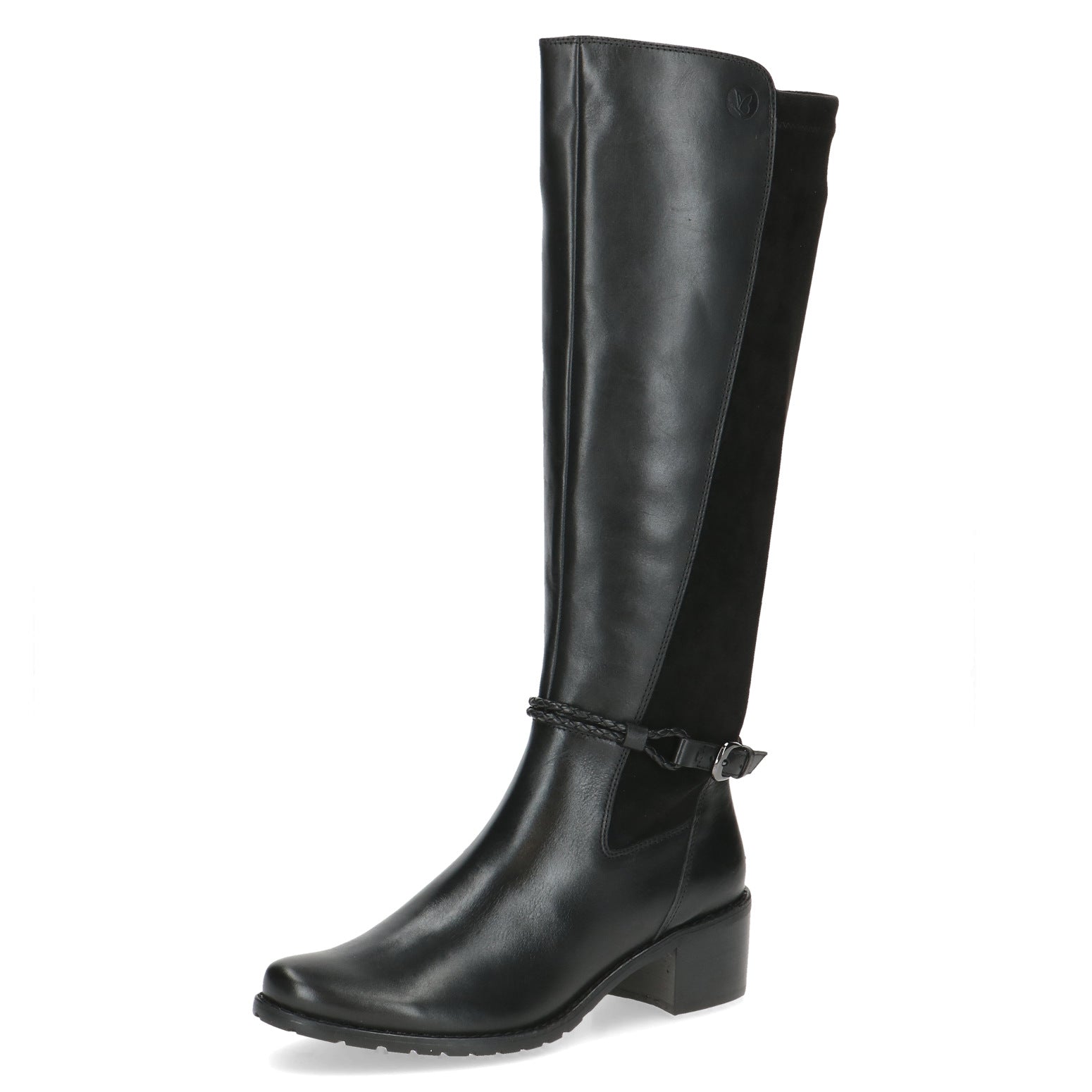Caprice Leather Knee High Black Comb
