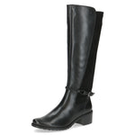 Caprice Leather Knee High Black Comb