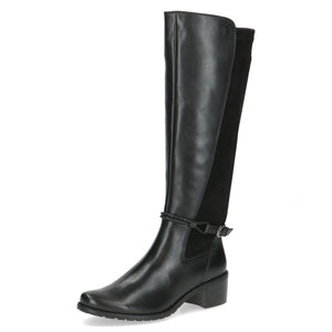 Caprice Leather Knee High Black Comb
