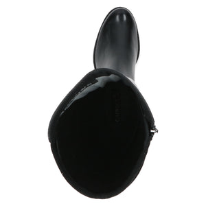 Caprice Leather Knee High Black Comb