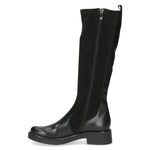 Caprice Low Heel Knee High Black Comb