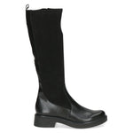 Caprice Low Heel Knee High Black Comb