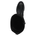 Caprice Low Heel Knee High Black Comb