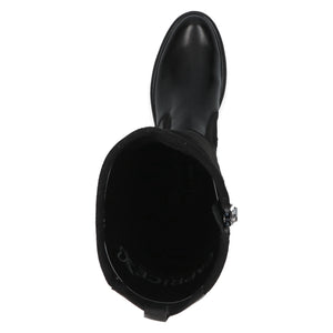 Caprice Low Heel Knee High Black Comb