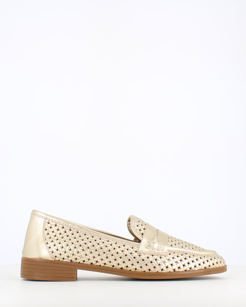 Cinders Edit Metallic Loafer Gold