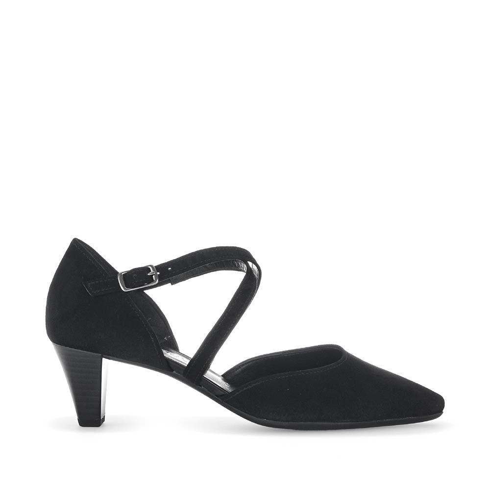 Gabor Strappy Shoe Black Suede