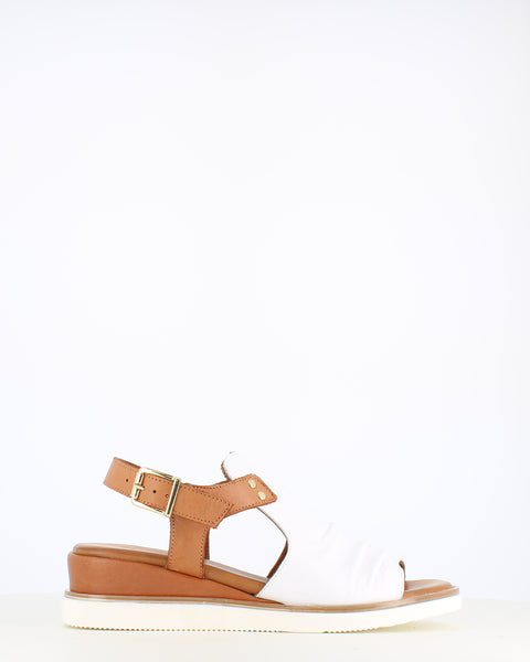 Cinders Edit Low Wedge Sandal Coco White