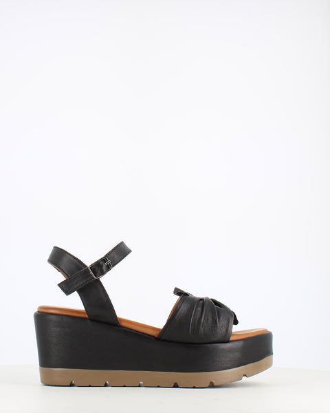 Cinders Edit Leather Wedge Sandal Black