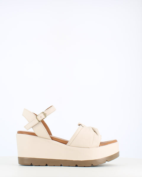Cinders Edit Leather Wedge Sandal Cream