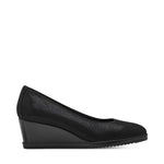 Tamaris Classic Wedge Shoe Black Textile