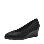 Tamaris Classic Wedge Shoe Black Textile