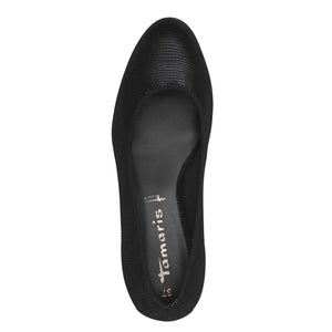 Tamaris Classic Wedge Shoe Black Textile