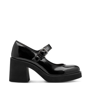 Tamaris Chunky Mary Jane Black Patent