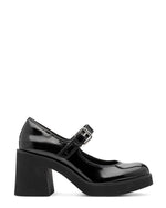 Tamaris Chunky Mary Jane Black Patent