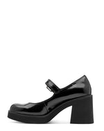 Tamaris Chunky Mary Jane Black Patent