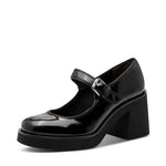 Tamaris Chunky Mary Jane Black Patent