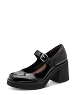 Tamaris Chunky Mary Jane Black Patent