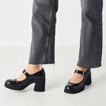 Tamaris Chunky Mary Jane Black Patent
