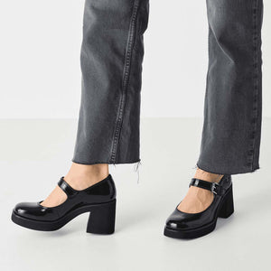 Tamaris Chunky Mary Jane Black Patent