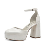Tamaris Platform Shoe with Ankle Strap White