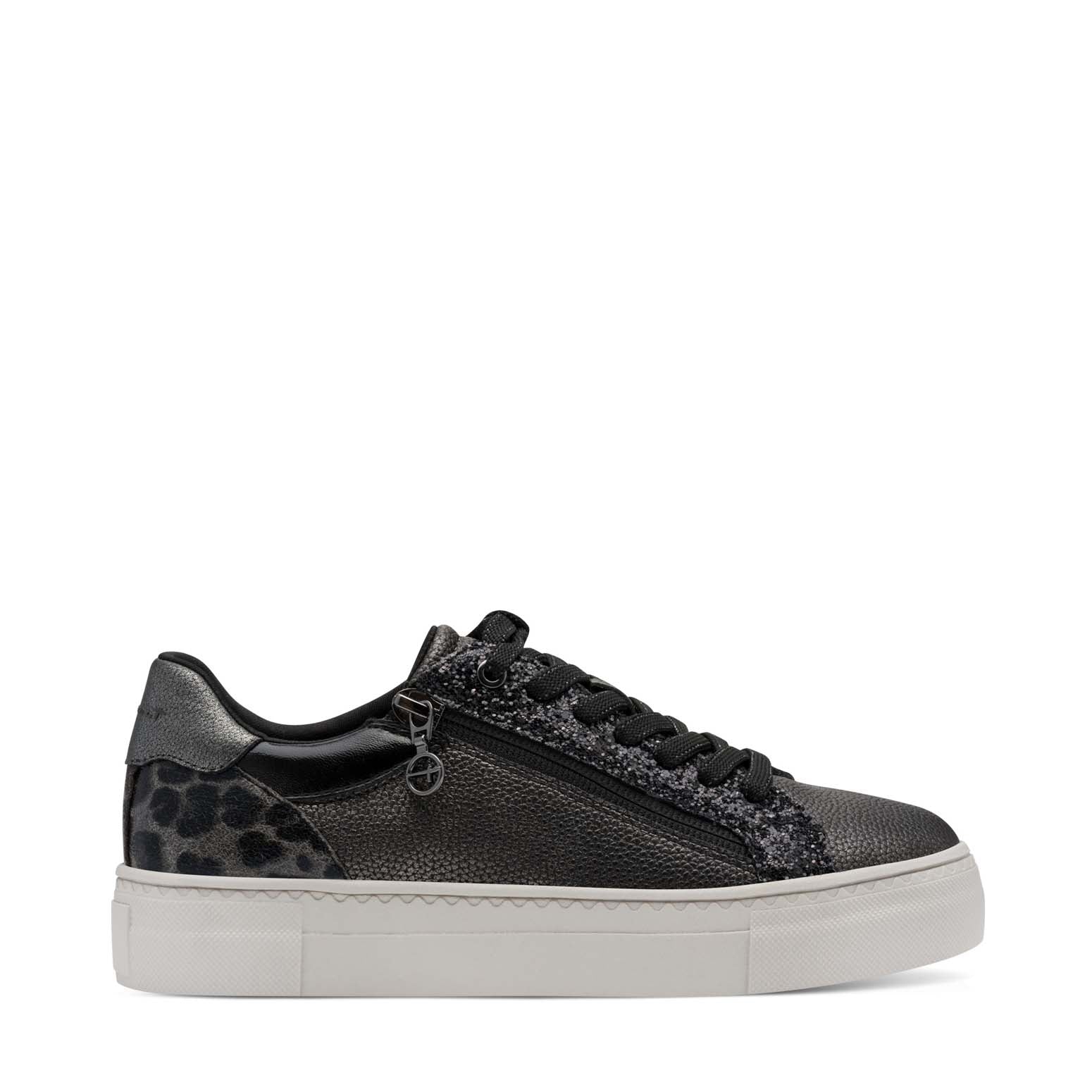 Tamaris Classic Flatform Trainer Pewter Comb