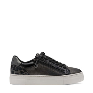 Tamaris Classic Flatform Trainer Pewter Comb