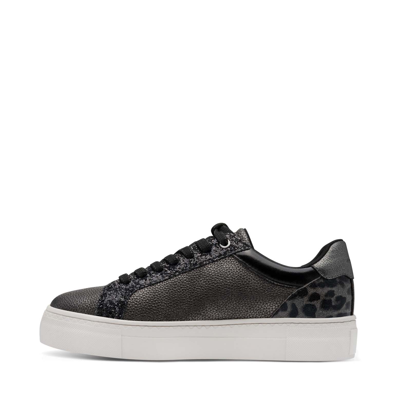 Tamaris Classic Flatform Trainer Pewter Comb