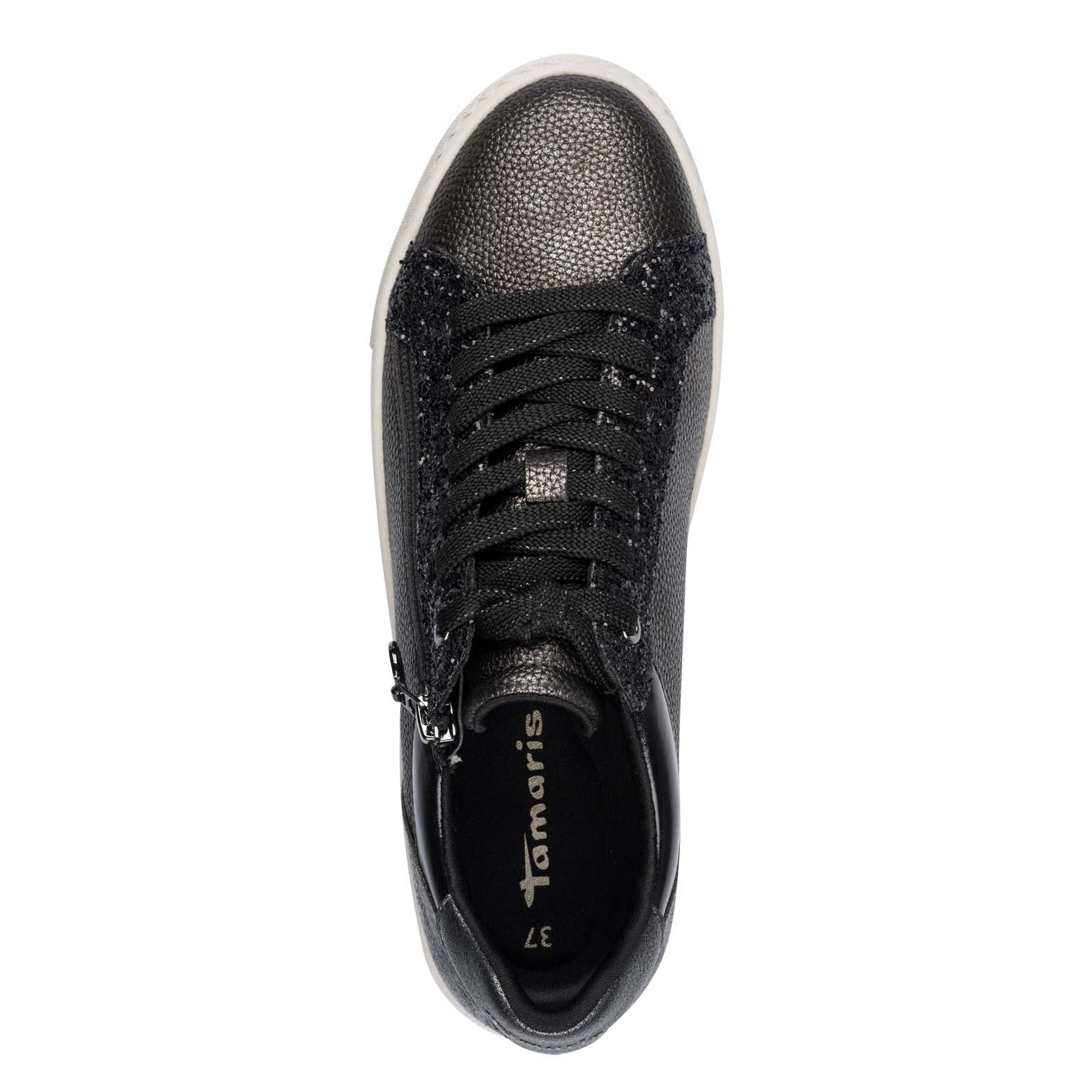 Tamaris Classic Flatform Trainer Pewter Comb