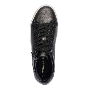 Tamaris Classic Flatform Trainer Pewter Comb