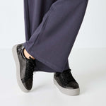 Tamaris Classic Flatform Trainer Pewter Comb