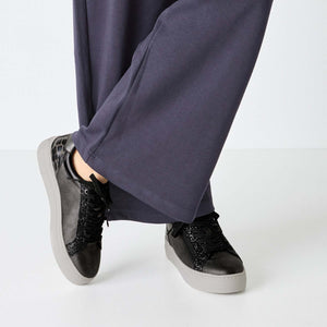 Tamaris Classic Flatform Trainer Pewter Comb