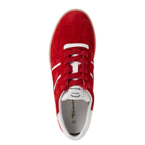 Tamaris Laced Trainer Red Comb