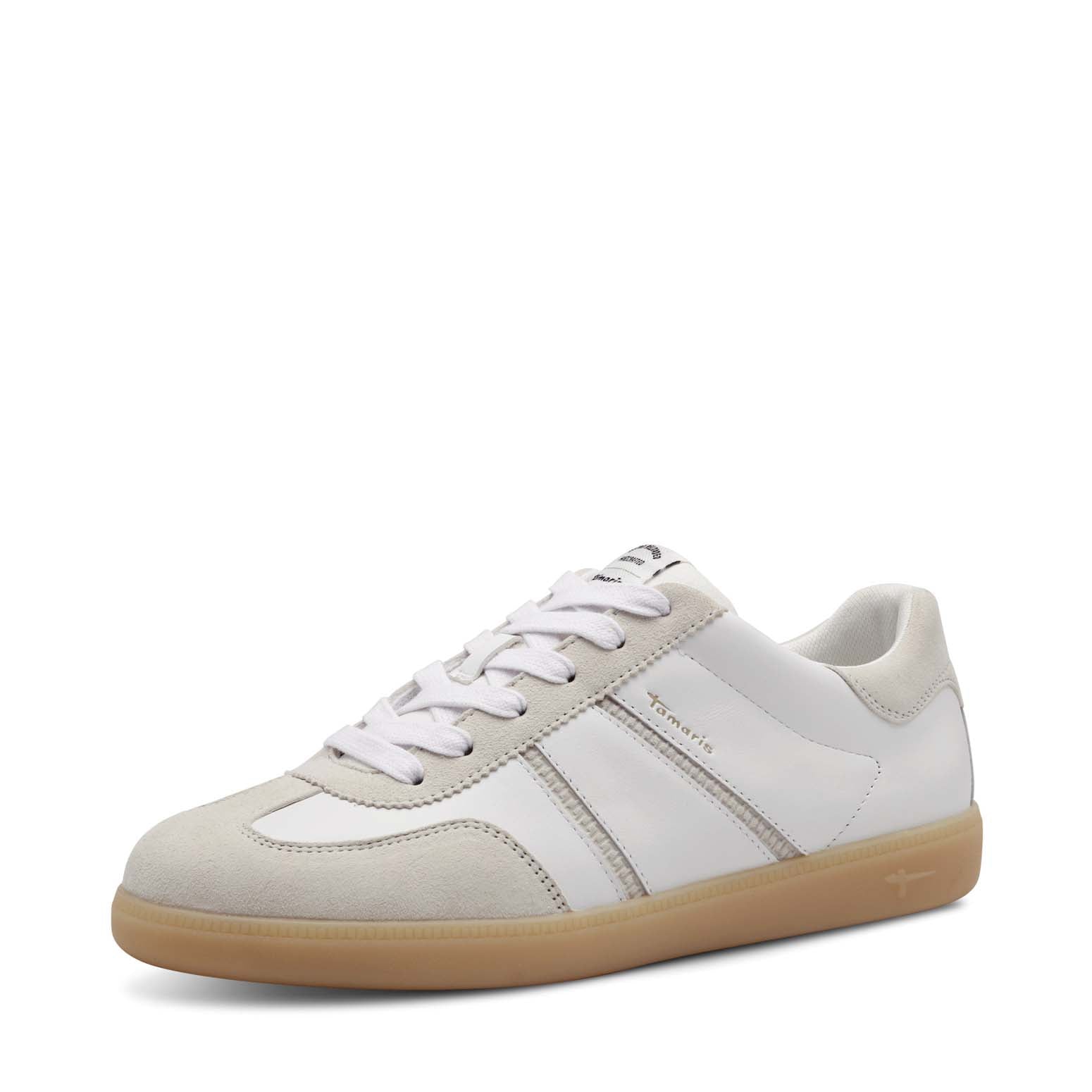 Tamaris Laced Trainer White Comb