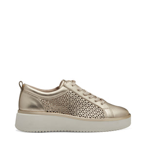 Tamaris Laced Leather Trainer Gold