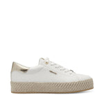 Tamaris Laced Trainer White Gold Weave