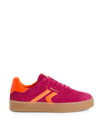 Tamaris Suede Laced Trainer Pink Neon